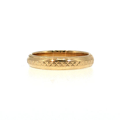 Engraved Men's Wedding Band 14k Yellow Gold