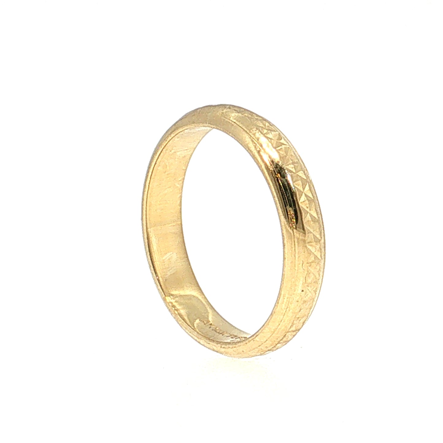 Engraved Men's Wedding Band 14k Yellow Gold