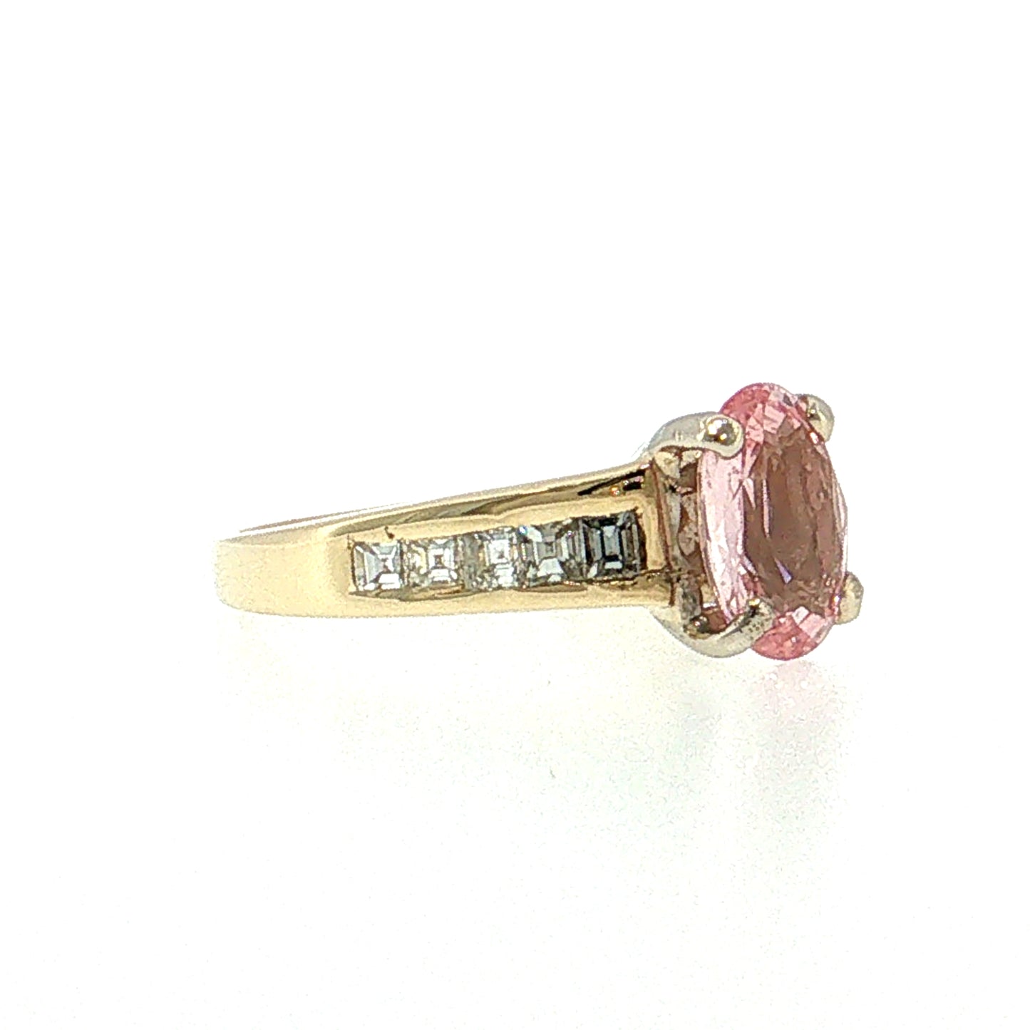 2.34 Padparadscha Sapphire Engagement Ring 14k