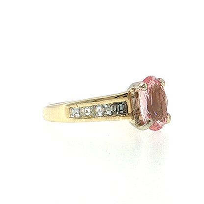 2.34 Padparadscha Sapphire Engagement Ring 14k