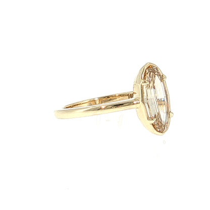 1.55 Oval Step Cut Diamond Solitaire Ring 14k