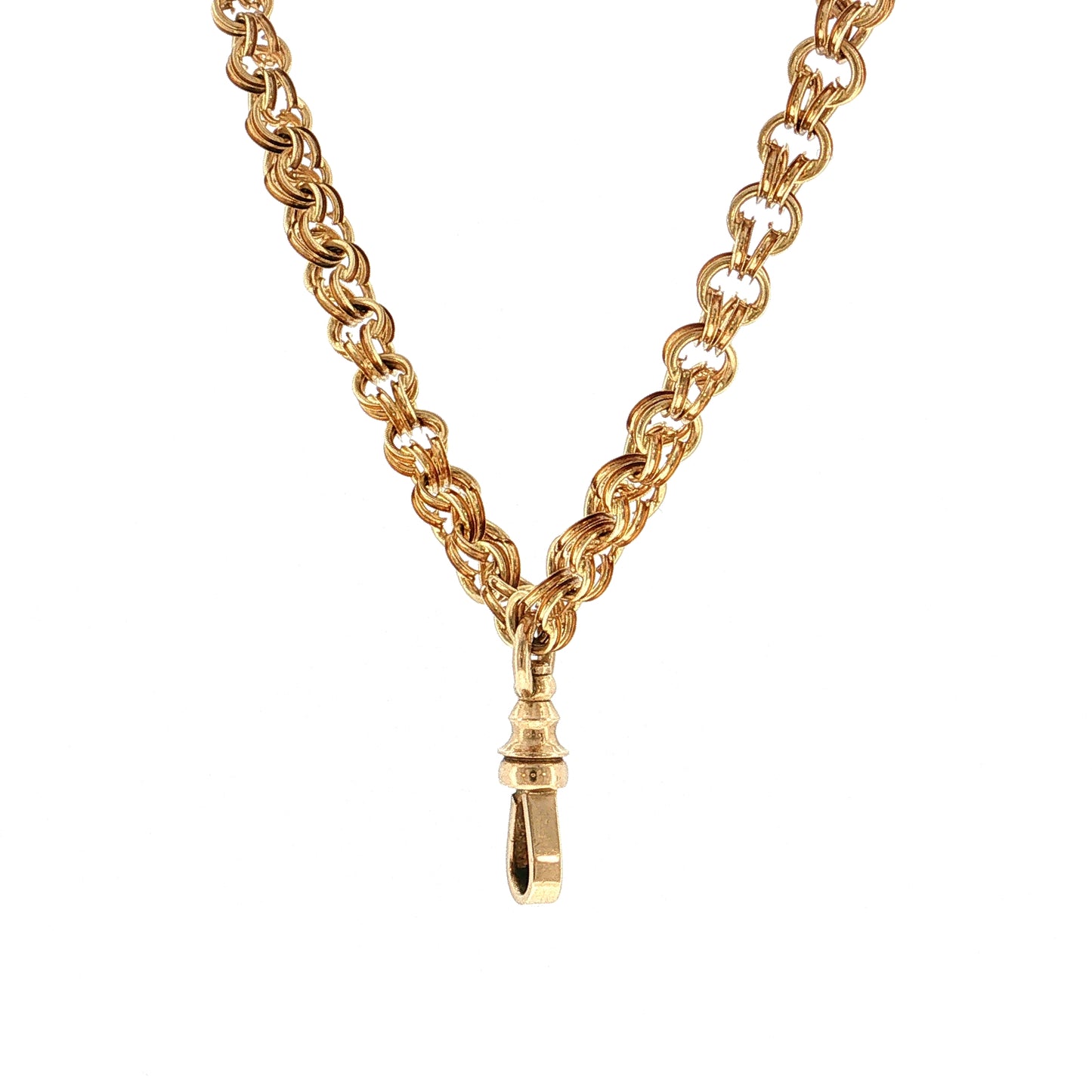 Victorian Rolo Chain Necklace 15k & 14k Yellow Gold