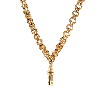 Victorian Rolo Chain Necklace 15k & 14k Yellow Gold