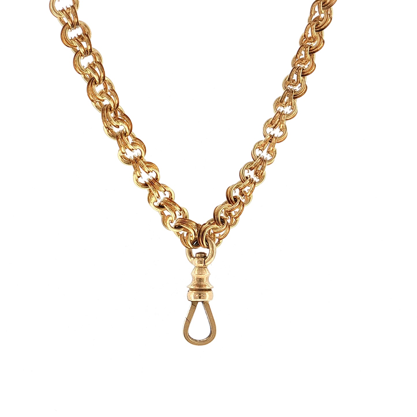 Victorian Rolo Chain Necklace 15k & 14k Yellow Gold