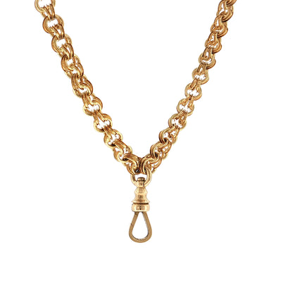 Victorian Rolo Chain Necklace 15k & 14k Yellow Gold