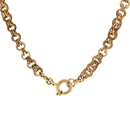 Victorian Rolo Chain Necklace 15k & 14k Yellow Gold