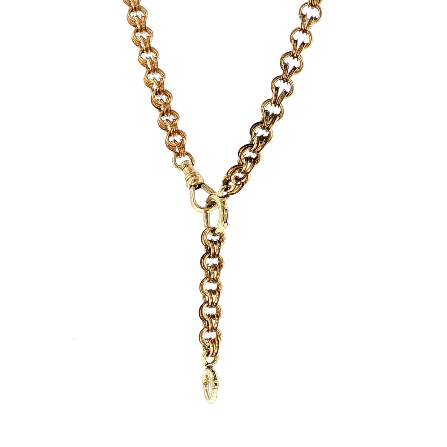 Antique Victorian Rolo Chain Necklace 14k Yellow Gold