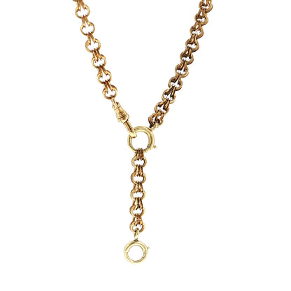 Antique Victorian Rolo Chain Necklace 14k Yellow Gold