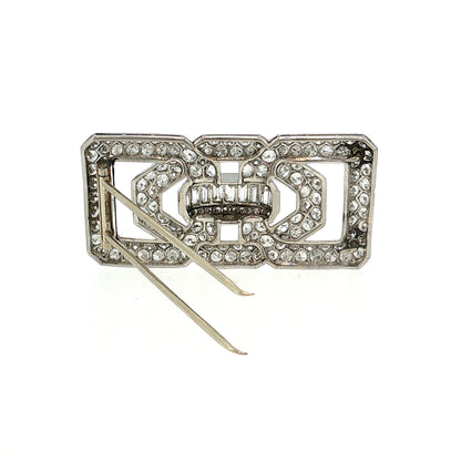 7.52 Art Deco Diamond Brooch Platinum
