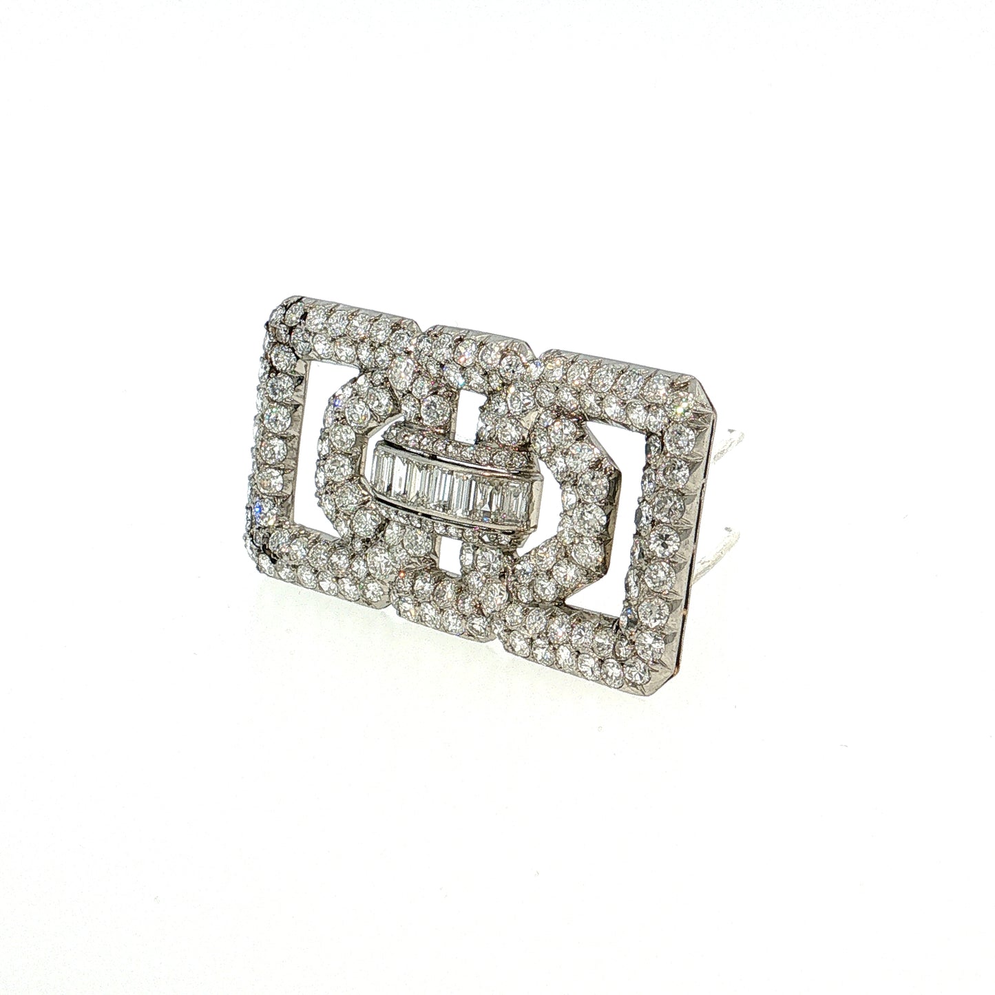 7.52 Art Deco Diamond Brooch Platinum