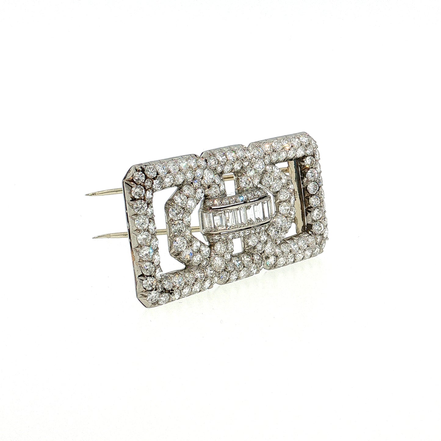 7.52 Art Deco Diamond Brooch Platinum