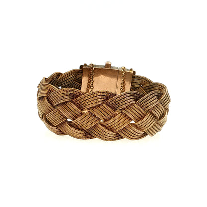 Antique Victorian Gold Mesh Bracelet 14k