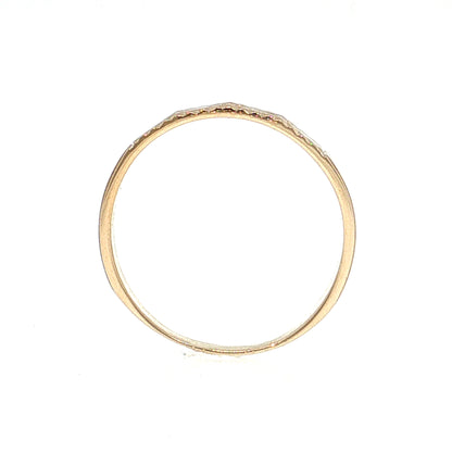 .03 Three Stone Diamond Men's Wedding Band 10k Two-Tone