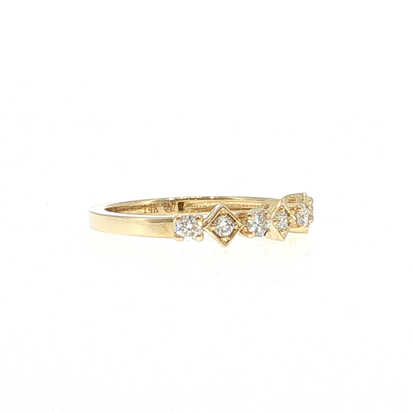 .29 Diamond Stacking Wedding Band 14k Yellow Gold