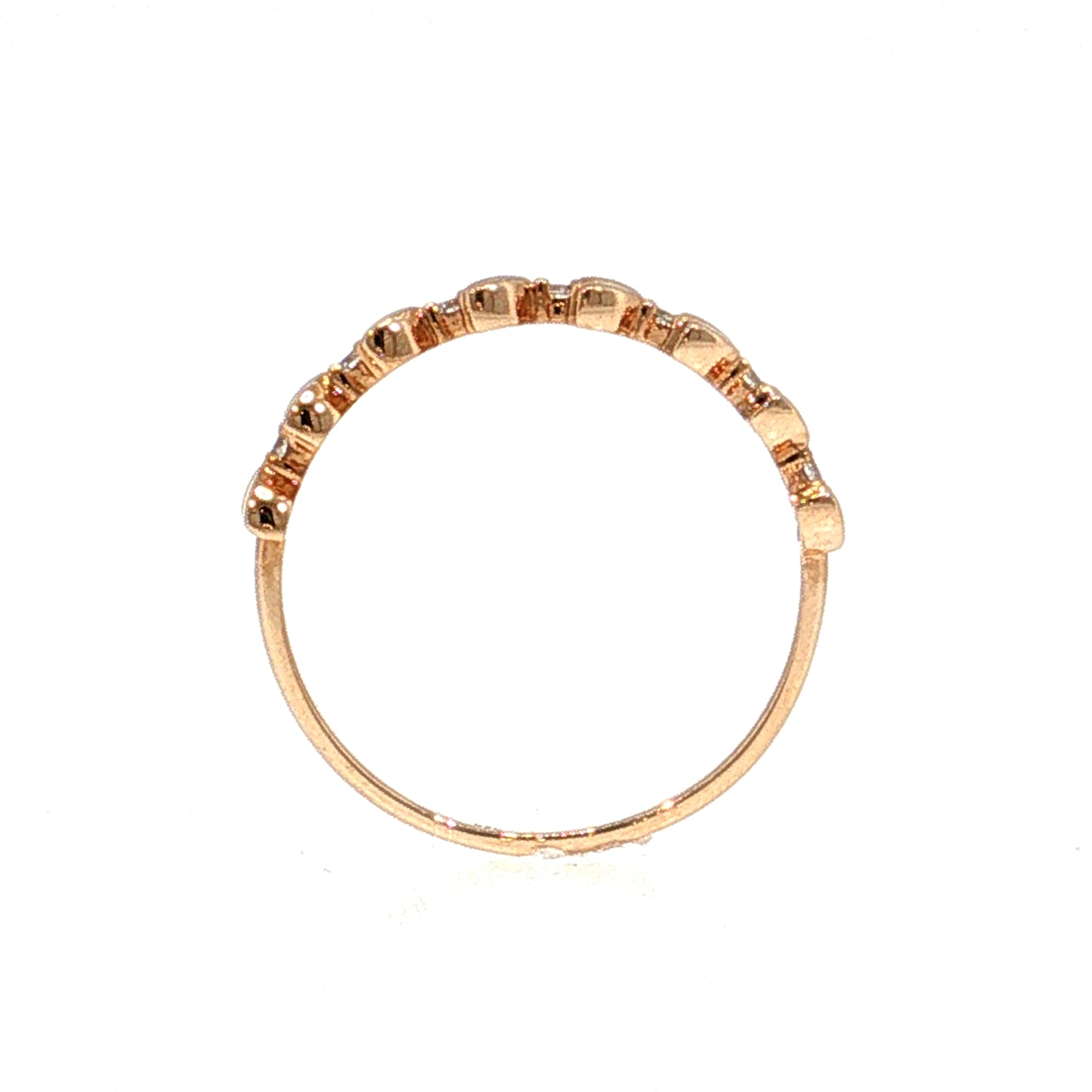 Diamond Leaf Stacking Band 18k Rose Gold