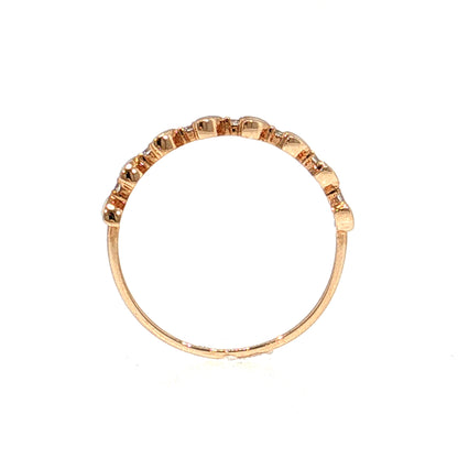 Diamond Leaf Stacking Band 18k Rose Gold