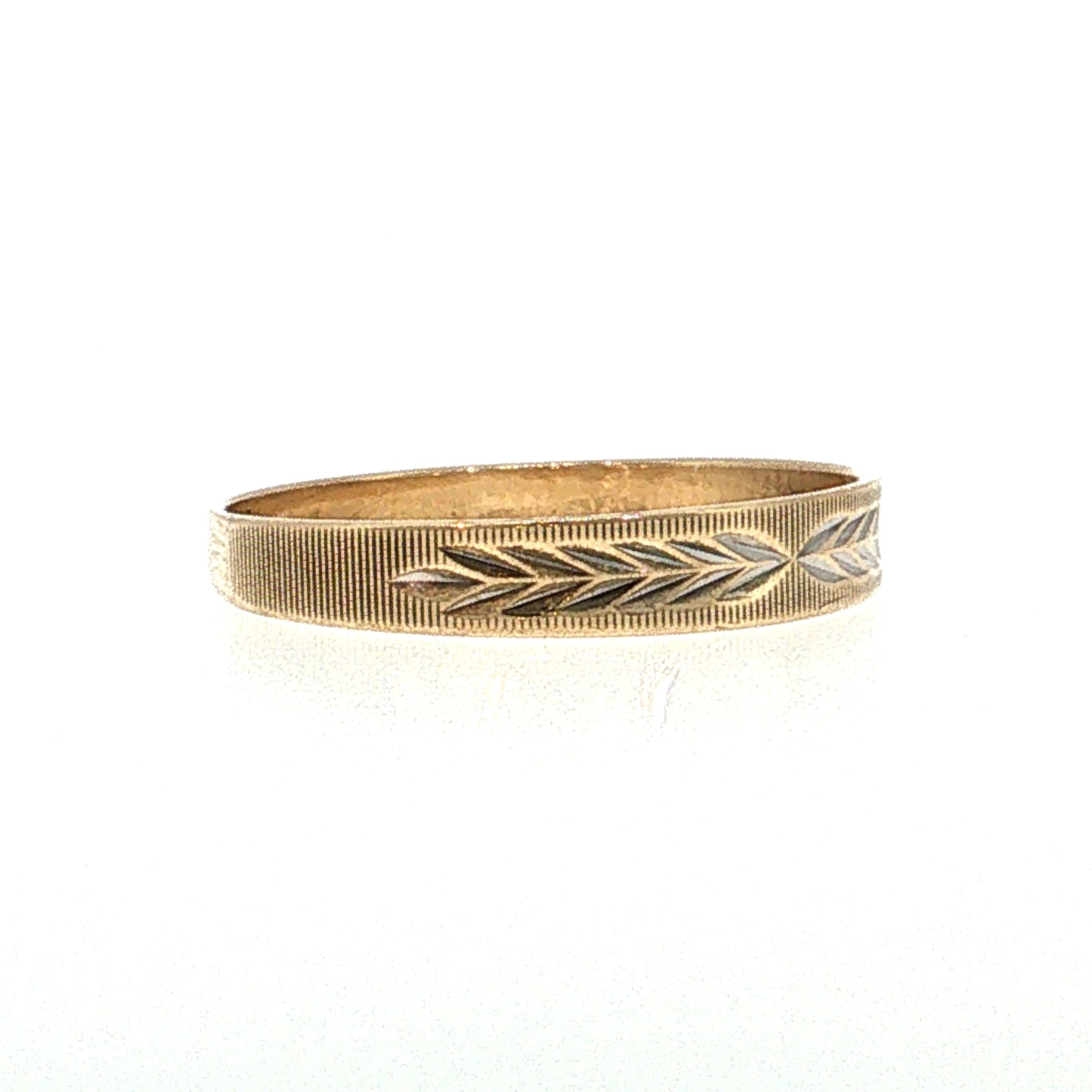 Vintage Mid-Century Engraved Men's Wedding Band 10k