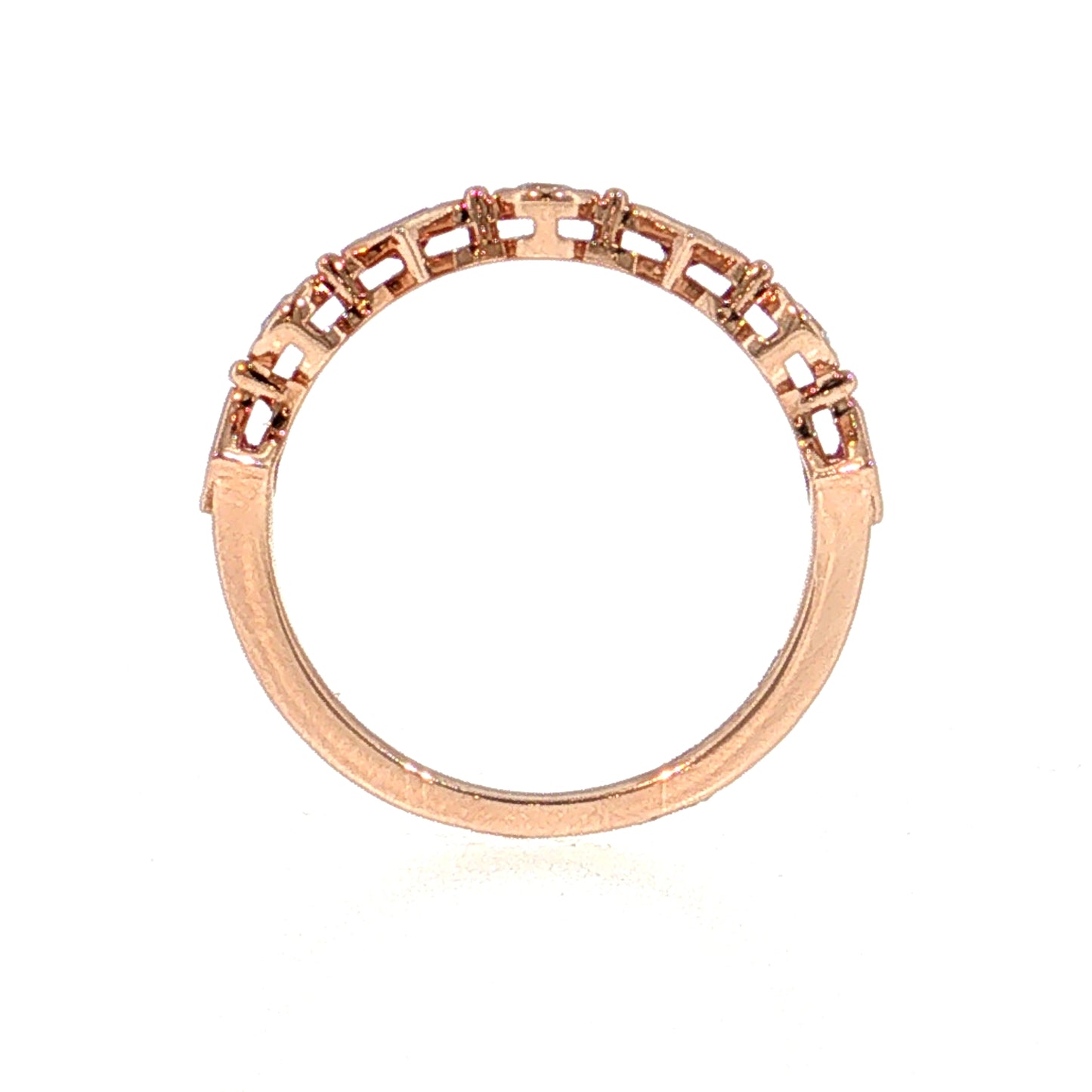 Pink Sapphire & Diamond Stacking Ring 14k Rose Gold