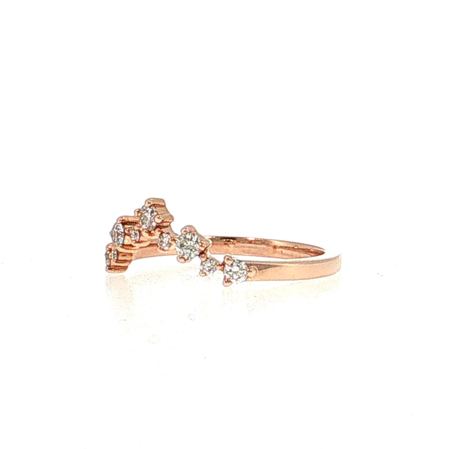 Diamond Contoured Wedding Band 14k Rose Gold