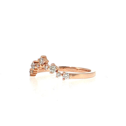 Diamond Contoured Wedding Band 14k Rose Gold