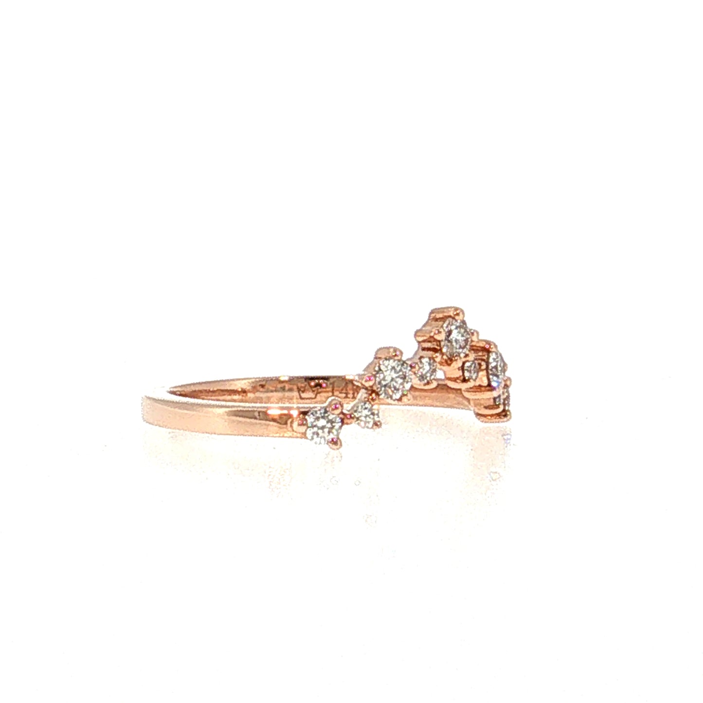 Diamond Contoured Wedding Band 14k Rose Gold