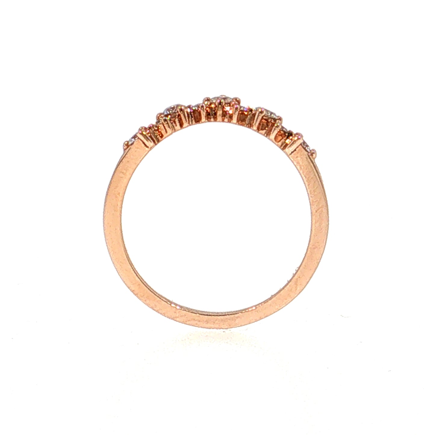 Diamond Contoured Wedding Band 14k Rose Gold