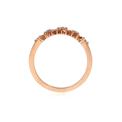 Diamond Contoured Wedding Band 14k Rose Gold