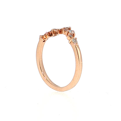 Diamond Contoured Wedding Band 14k Rose Gold