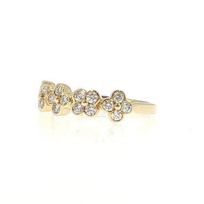 .59 Diamond Cluster Stacking Ring 14k Yellow Gold
