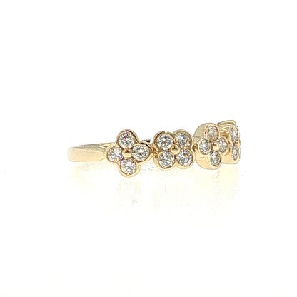 .59 Diamond Cluster Stacking Ring 14k Yellow Gold