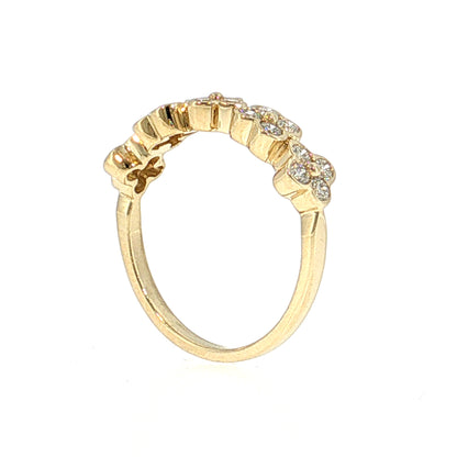 .59 Diamond Cluster Stacking Ring 14k Yellow Gold