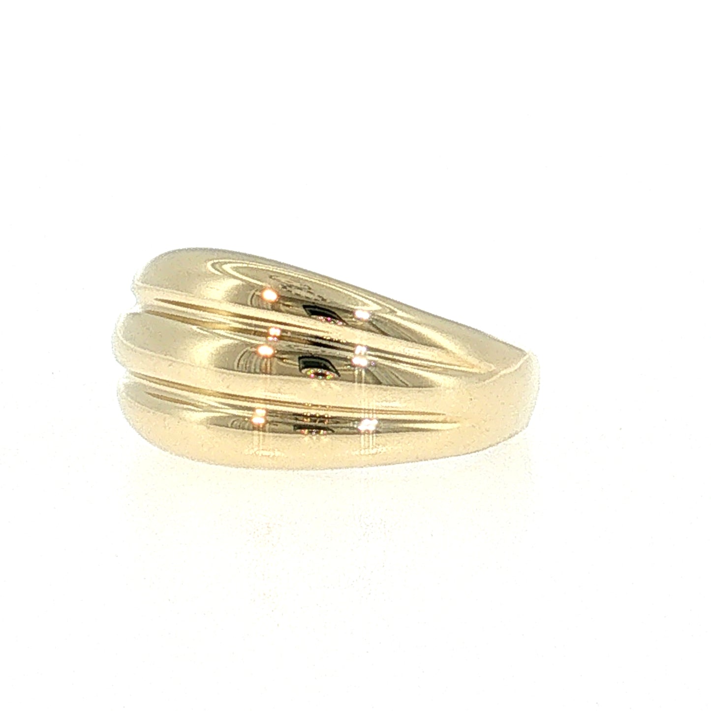 Ridged Puffy Cocktail Ring 14k Yellow Gold