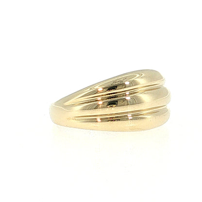 Ridged Puffy Cocktail Ring 14k Yellow Gold
