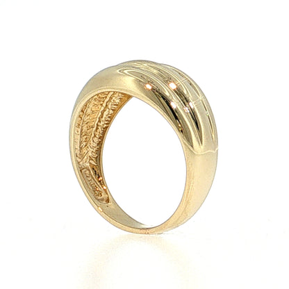 Ridged Puffy Cocktail Ring 14k Yellow Gold