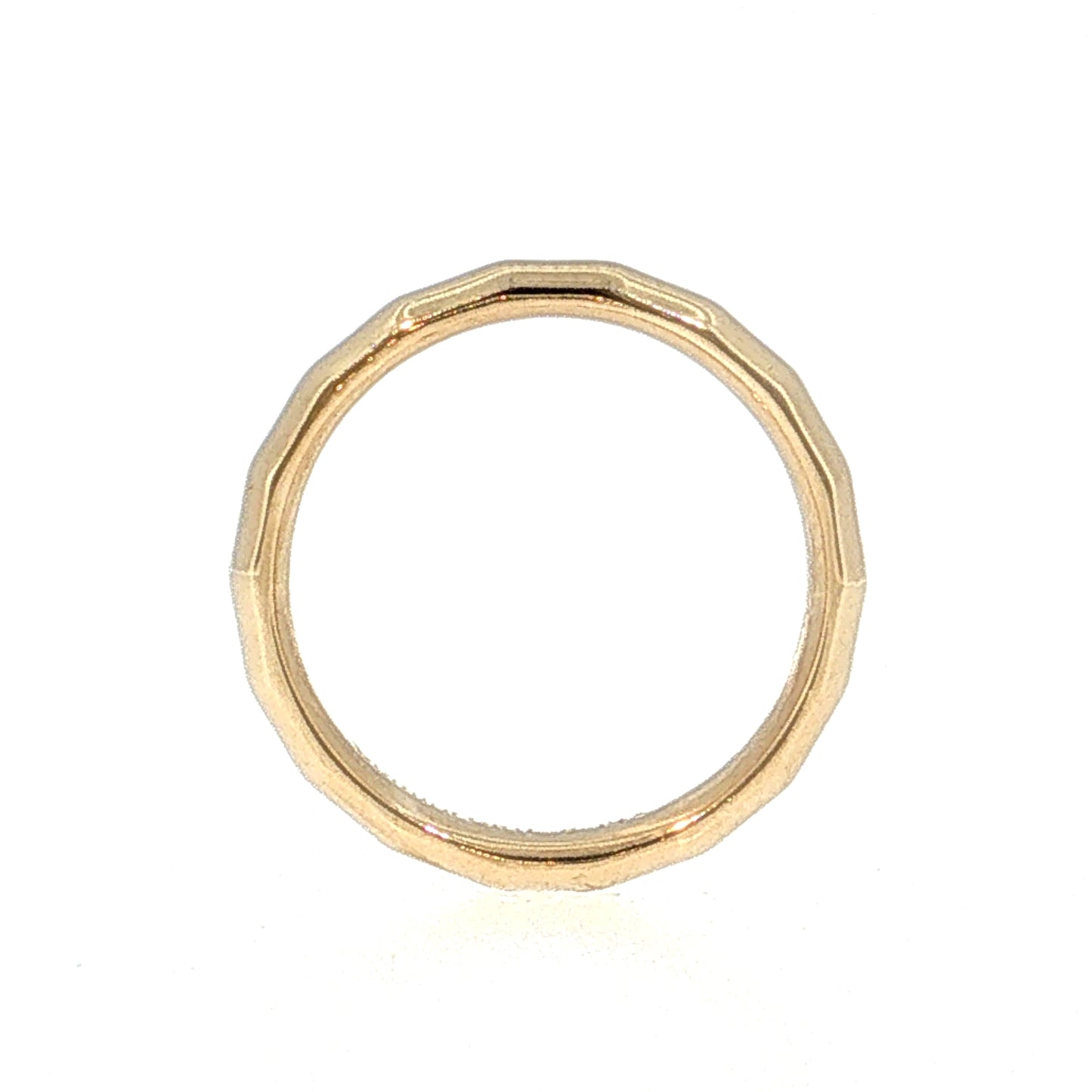 Faceted Comfort Fit Wedding Band 14k Yellow Gold