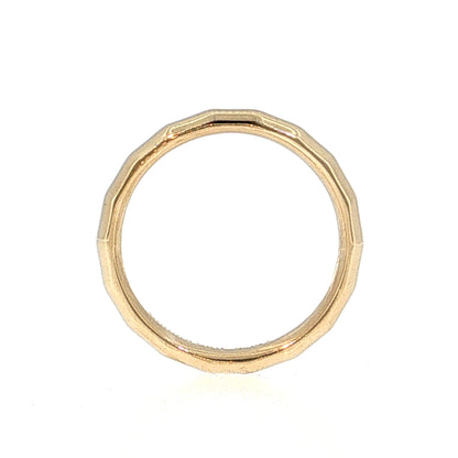 Faceted Comfort Fit Wedding Band 14k Yellow Gold