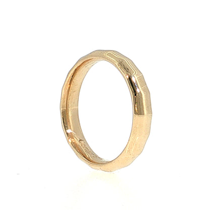 Faceted Comfort Fit Wedding Band 14k Yellow Gold