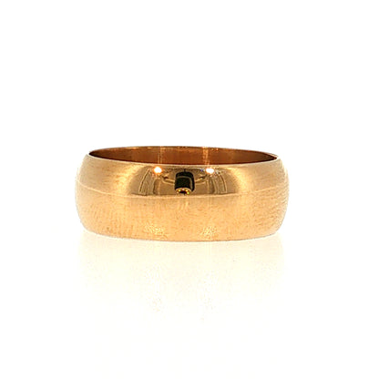 7mm Half Round Wedding Band 22k Yellow Gold