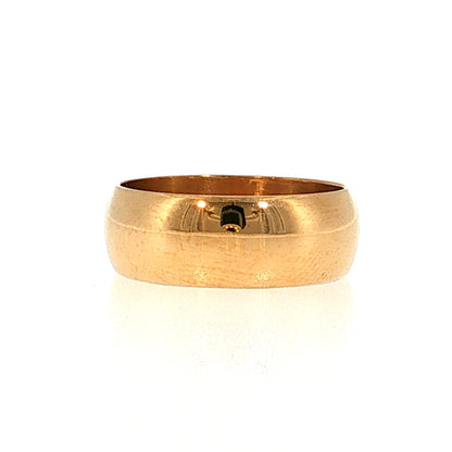 7mm Half Round Wedding Band 22k Yellow Gold