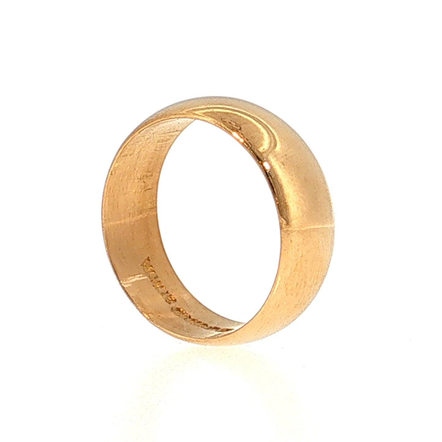 7mm Half Round Wedding Band 22k Yellow Gold