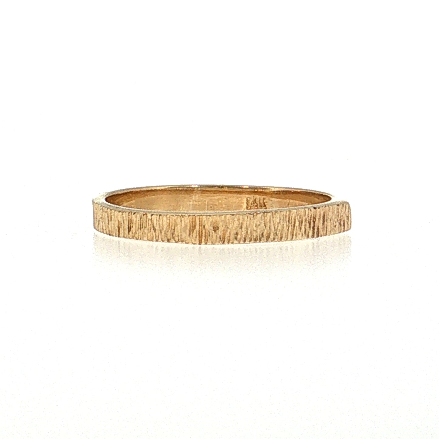 Textured Square Band Ring 14k Yellow Gold