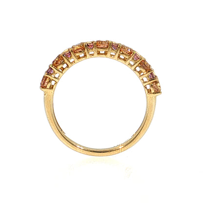 1.25 Citrine & Amethyst Stacking Ring 14k Yellow Gold