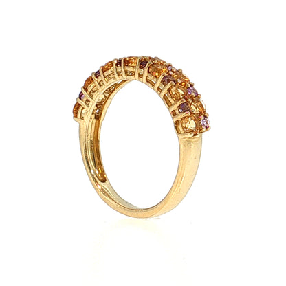 1.25 Citrine & Amethyst Stacking Ring 14k Yellow Gold
