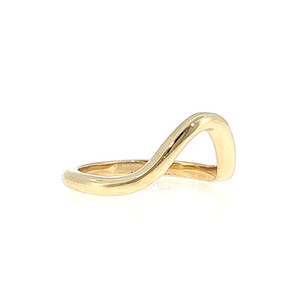Contoured Stacking Wedding Band 14k Yellow Gold