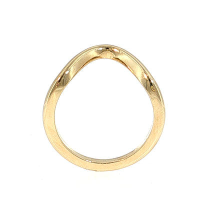 Contoured Stacking Wedding Band 14k Yellow Gold