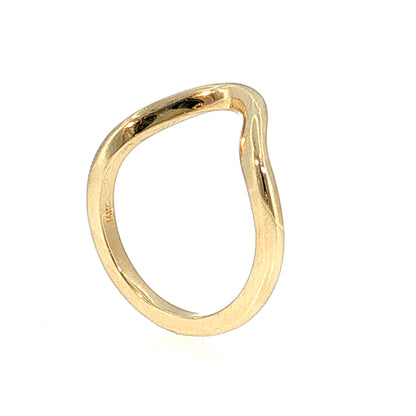 Contoured Stacking Wedding Band 14k Yellow Gold