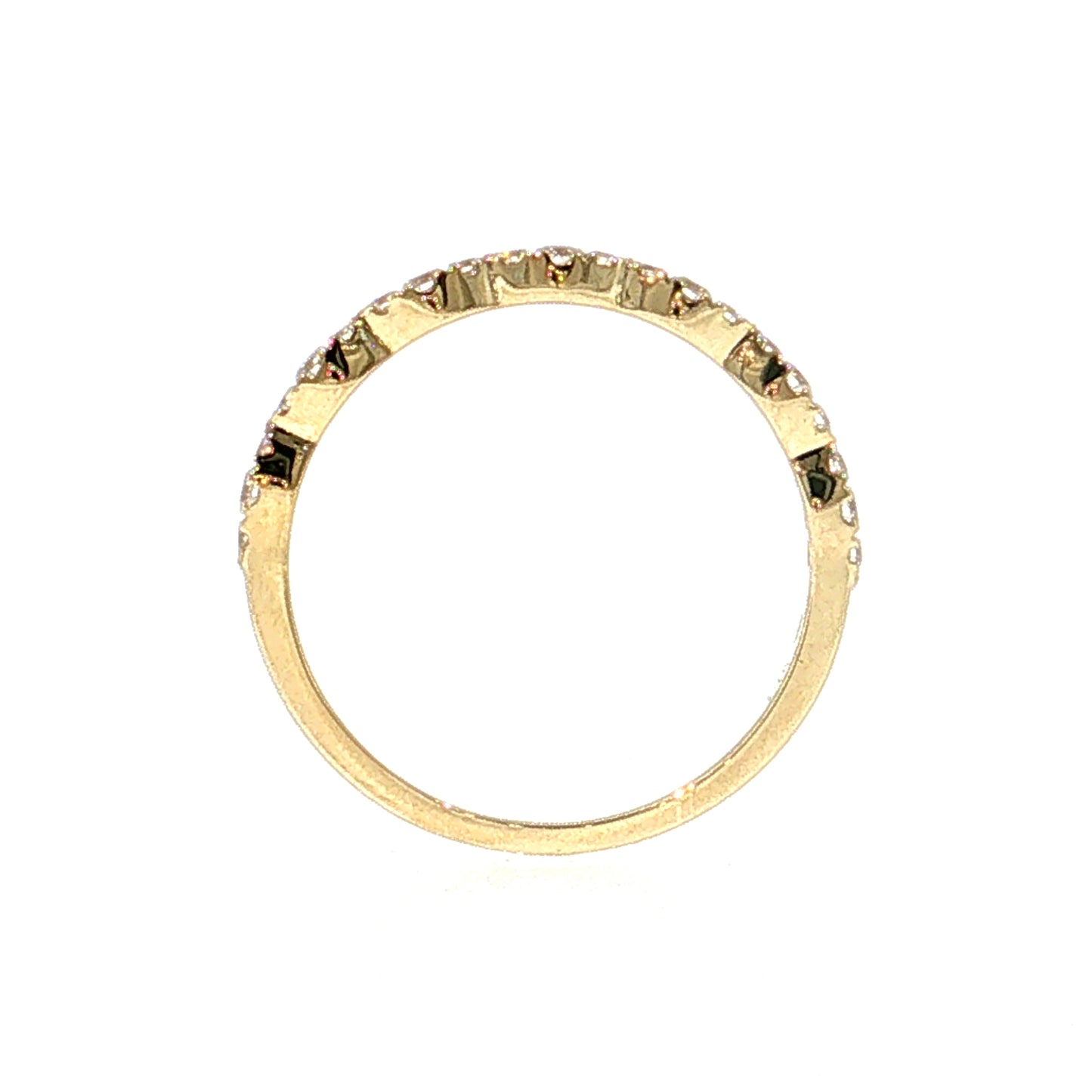.21 Diamond Pave Stacking Wedding Band 14k Yellow Gold