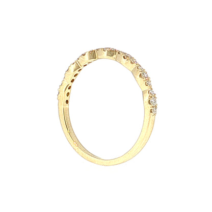 .21 Diamond Pave Stacking Wedding Band 14k Yellow Gold