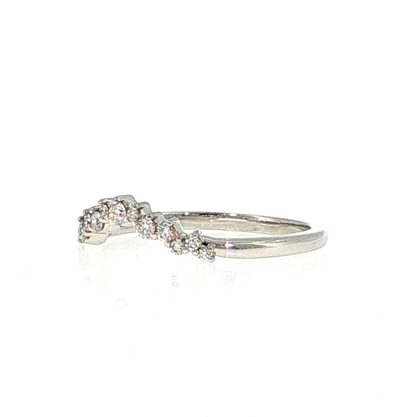 .24 Diamond Contoured Wedding Band 14k White Gold