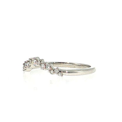 .24 Diamond Contoured Wedding Band 14k White Gold